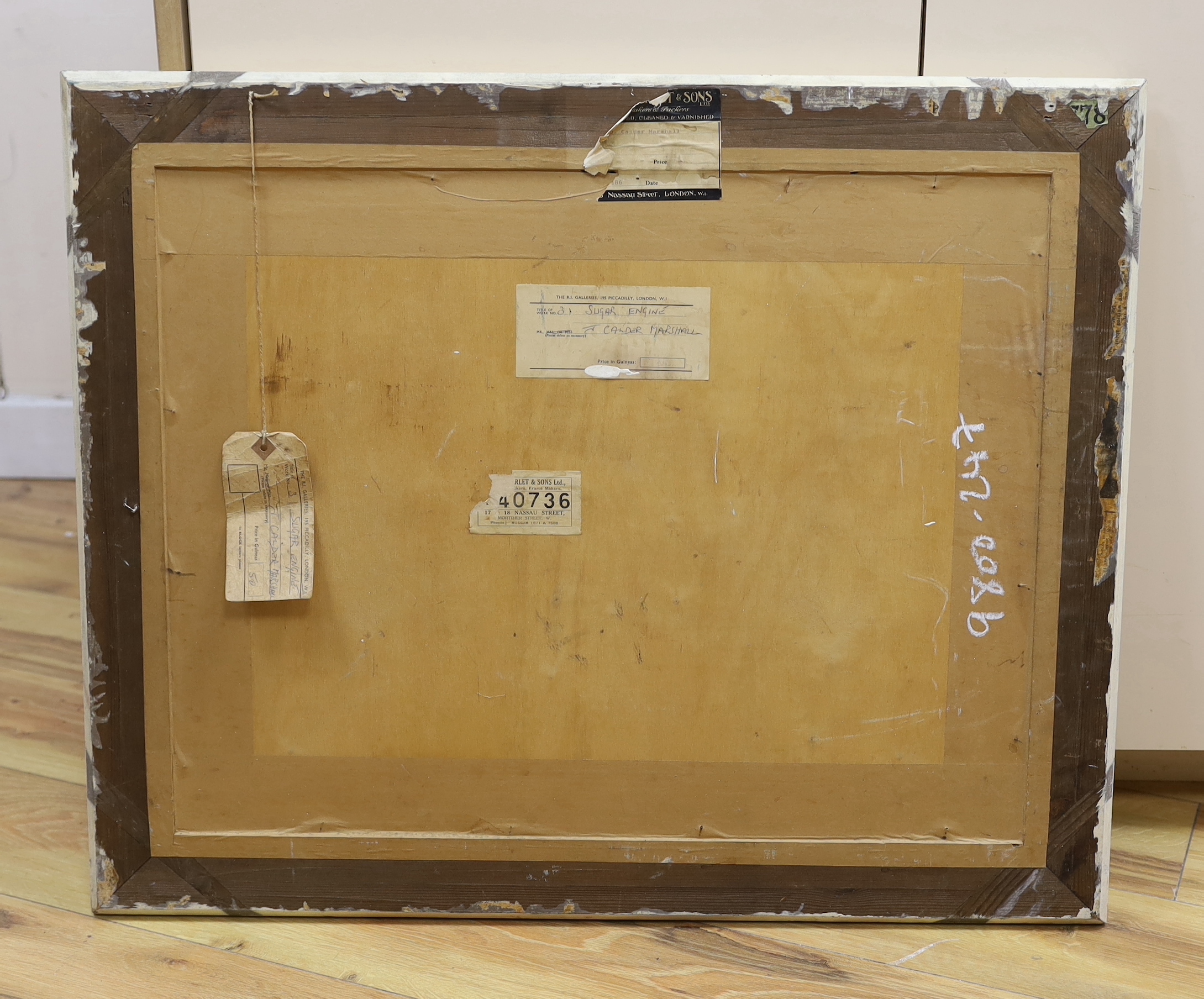 Jack Marshall, oil on board, 'Sugar Engine', signed and dated 1966, RI Exhibition, 45 x 59cm